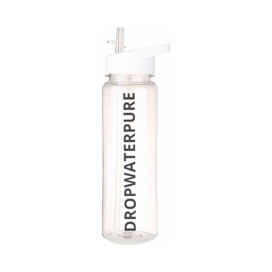 Dropwaterpure Transparent 24 oz Sports Hydration Bottle with Straw, BPA-Free